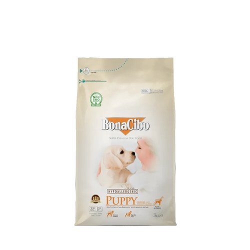 Bonacibo Puppy Chicken with Anchovy & Rice 3kg bag